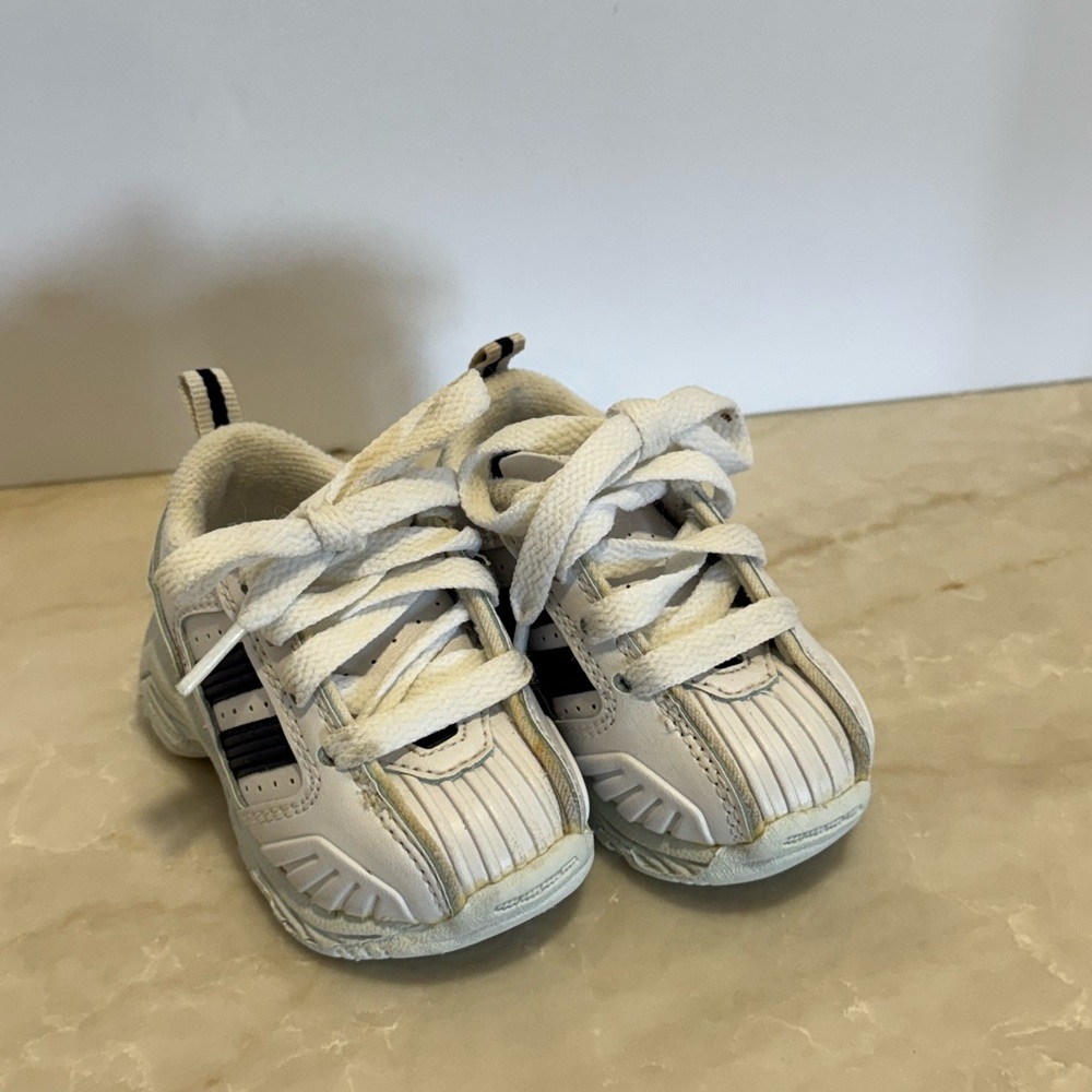 Kids Smart Step White Athletic Sneakers | Toddler Size 2W Lace-Up Shoes Vintage